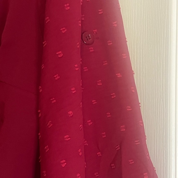 Bloomchic scalloped neck with Swiss dot sleeve 18/20 top NWT - Picture 3 of 4